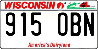 WI license plate 915OBN