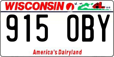WI license plate 915OBY