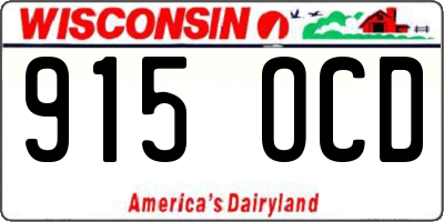 WI license plate 915OCD