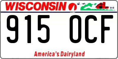 WI license plate 915OCF
