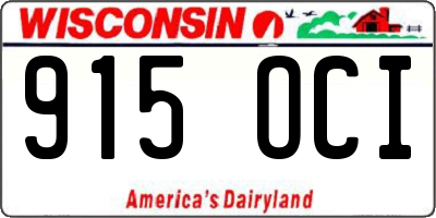 WI license plate 915OCI
