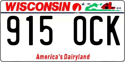 WI license plate 915OCK