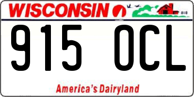 WI license plate 915OCL