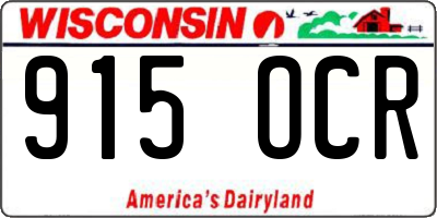 WI license plate 915OCR