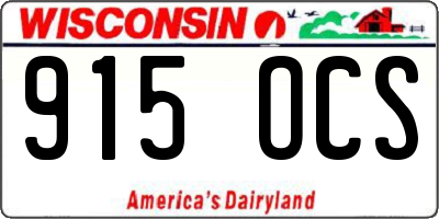 WI license plate 915OCS