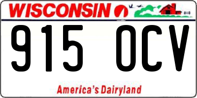 WI license plate 915OCV