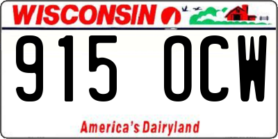 WI license plate 915OCW