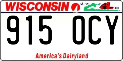 WI license plate 915OCY