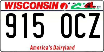 WI license plate 915OCZ