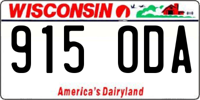 WI license plate 915ODA