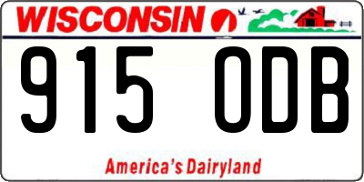 WI license plate 915ODB