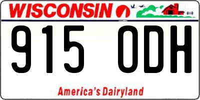 WI license plate 915ODH