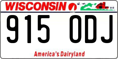 WI license plate 915ODJ