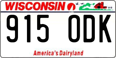 WI license plate 915ODK