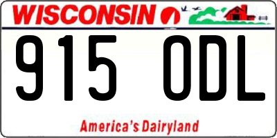 WI license plate 915ODL