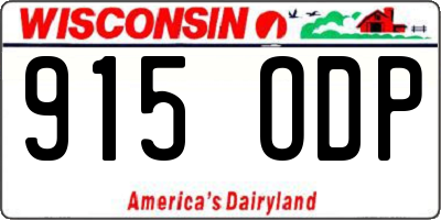 WI license plate 915ODP