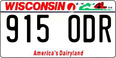 WI license plate 915ODR