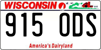 WI license plate 915ODS