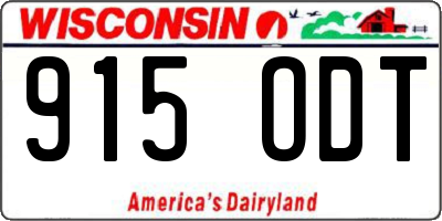 WI license plate 915ODT