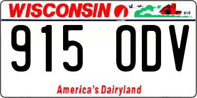WI license plate 915ODV