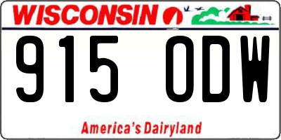 WI license plate 915ODW