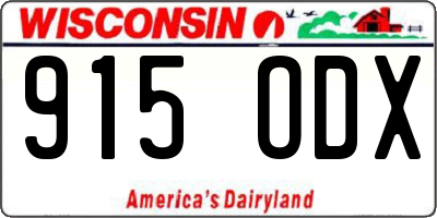 WI license plate 915ODX