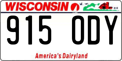 WI license plate 915ODY