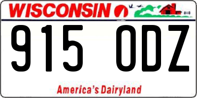 WI license plate 915ODZ