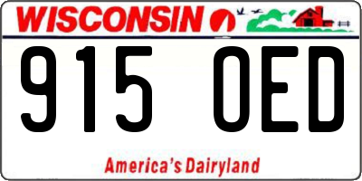 WI license plate 915OED