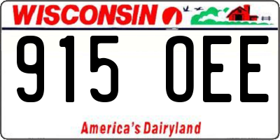 WI license plate 915OEE