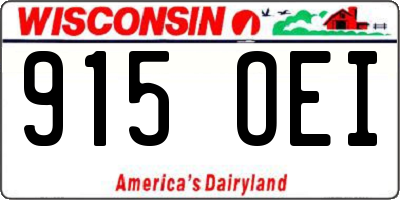 WI license plate 915OEI