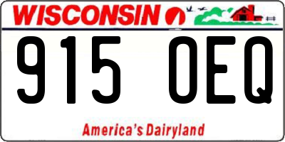 WI license plate 915OEQ