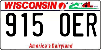 WI license plate 915OER
