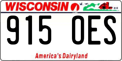 WI license plate 915OES