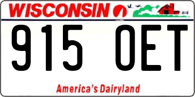 WI license plate 915OET