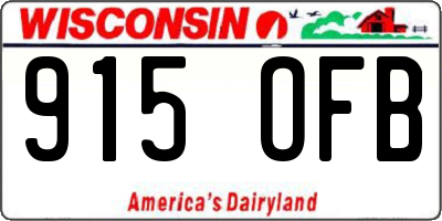 WI license plate 915OFB