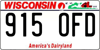 WI license plate 915OFD