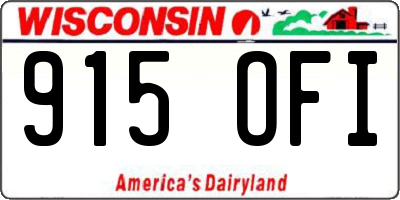 WI license plate 915OFI