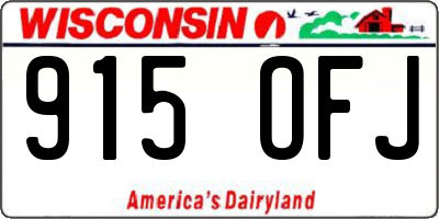 WI license plate 915OFJ