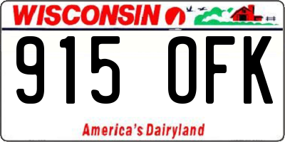 WI license plate 915OFK