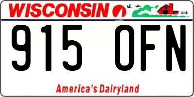 WI license plate 915OFN