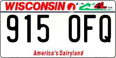 WI license plate 915OFQ