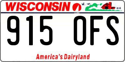 WI license plate 915OFS
