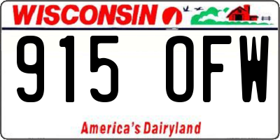 WI license plate 915OFW