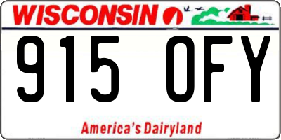 WI license plate 915OFY