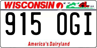 WI license plate 915OGI