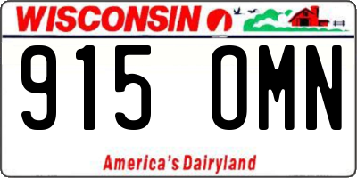 WI license plate 915OMN
