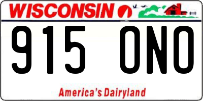 WI license plate 915ONO