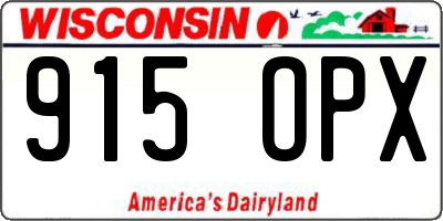 WI license plate 915OPX