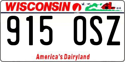 WI license plate 915OSZ